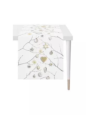 APELT | Weihnachts Tischläufer 140x46cm SEASON Weiss | 